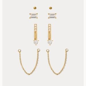 Elegant Gold and Silver Earring Set